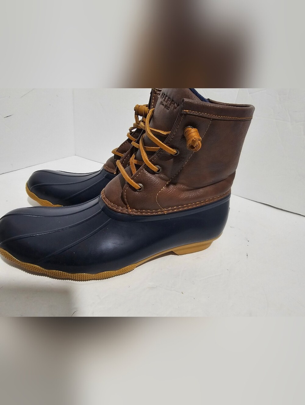 Sperry Top-Sider Saltwater Women's Duck Boots 6M Blue Brown Ankle Boots